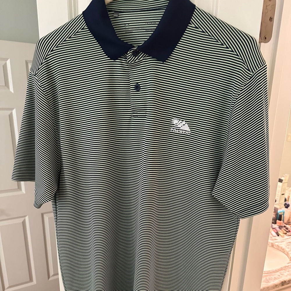 Under Armour Blue and White Polo Shirt